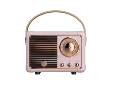 Altavoz Bluetooth RCDA Retro Vintage Portátiles Inalámbricos Rosa