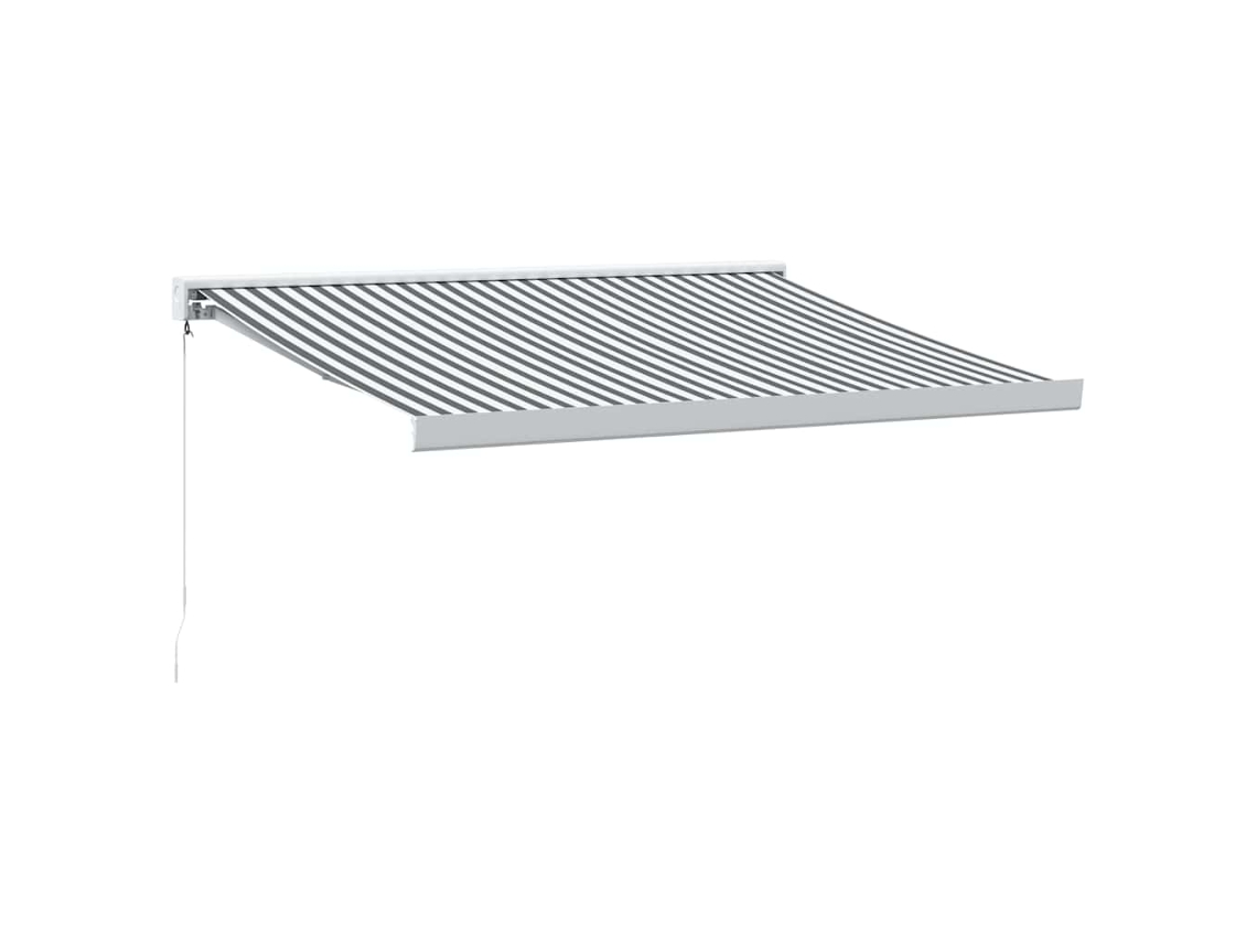 Maison Exclusive - Toldo Retráctil Aluminio Y Tela Antracita Y Blanco 3,5x2,5 M