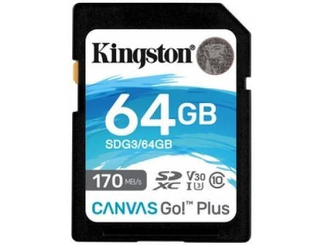 Tarjeta de Memória SD KINGSTON Canvas Go Plus (64 GB - 170 MB/s)