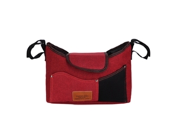 Bolsa Organizadora Colgante De Gran Capacidad Para Cochecito Con Compartimento Para Biberones - Roja