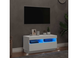 Mueble de TV | Mueble de TV | Mueble de TV con luces LED 80x35x40 cm Blanco