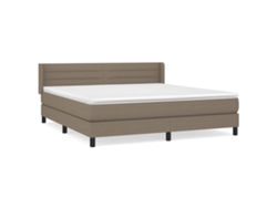 Maison Exclusive - Cama Box Spring Con Colchón Tela Gris Taupe 160x200 Cm