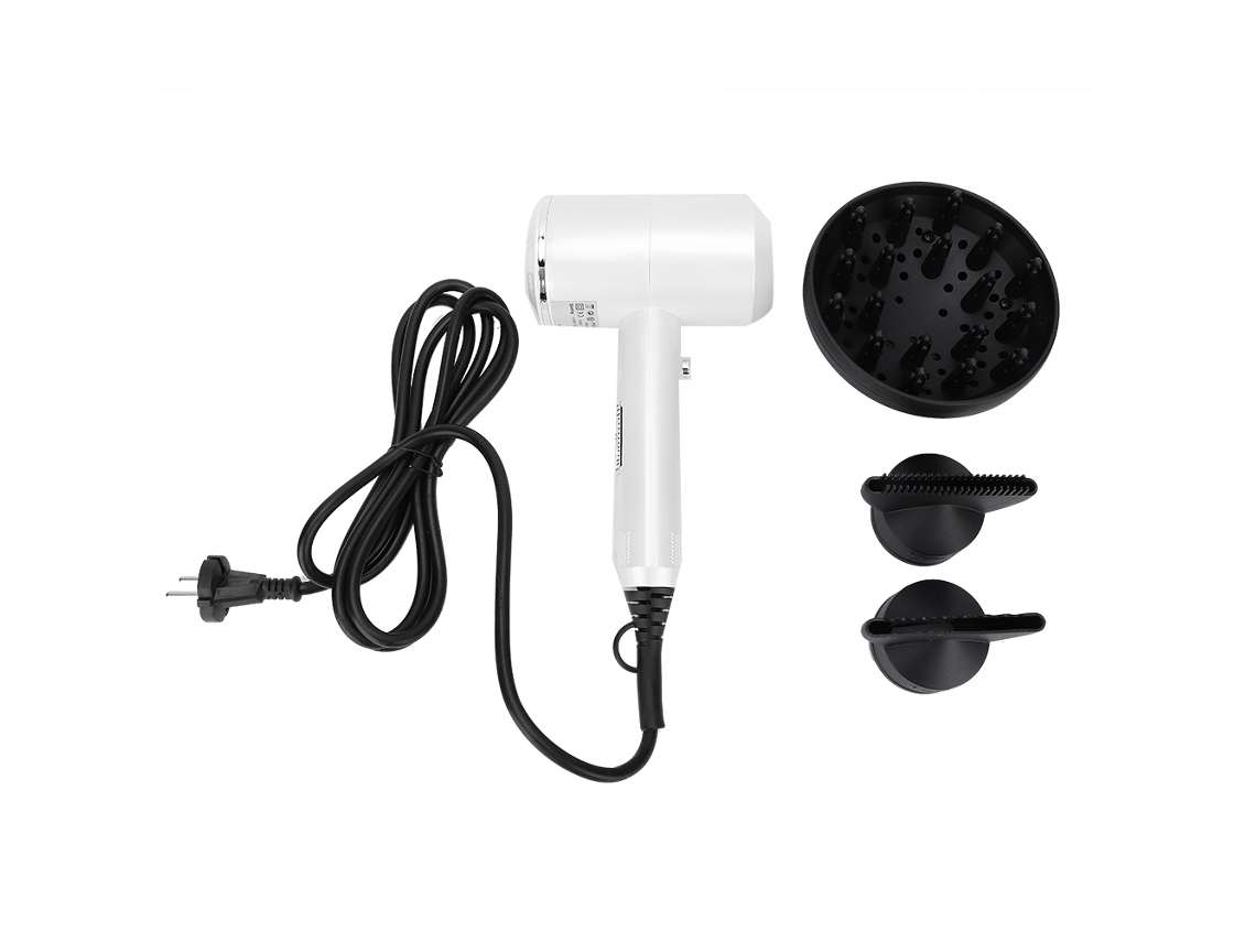Secador de pelo eléctrico profesional con aire caliente y frío - Blanco