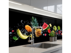Salpicaderos De Cocina Splash - Fruta - Negro 200x60 Cm