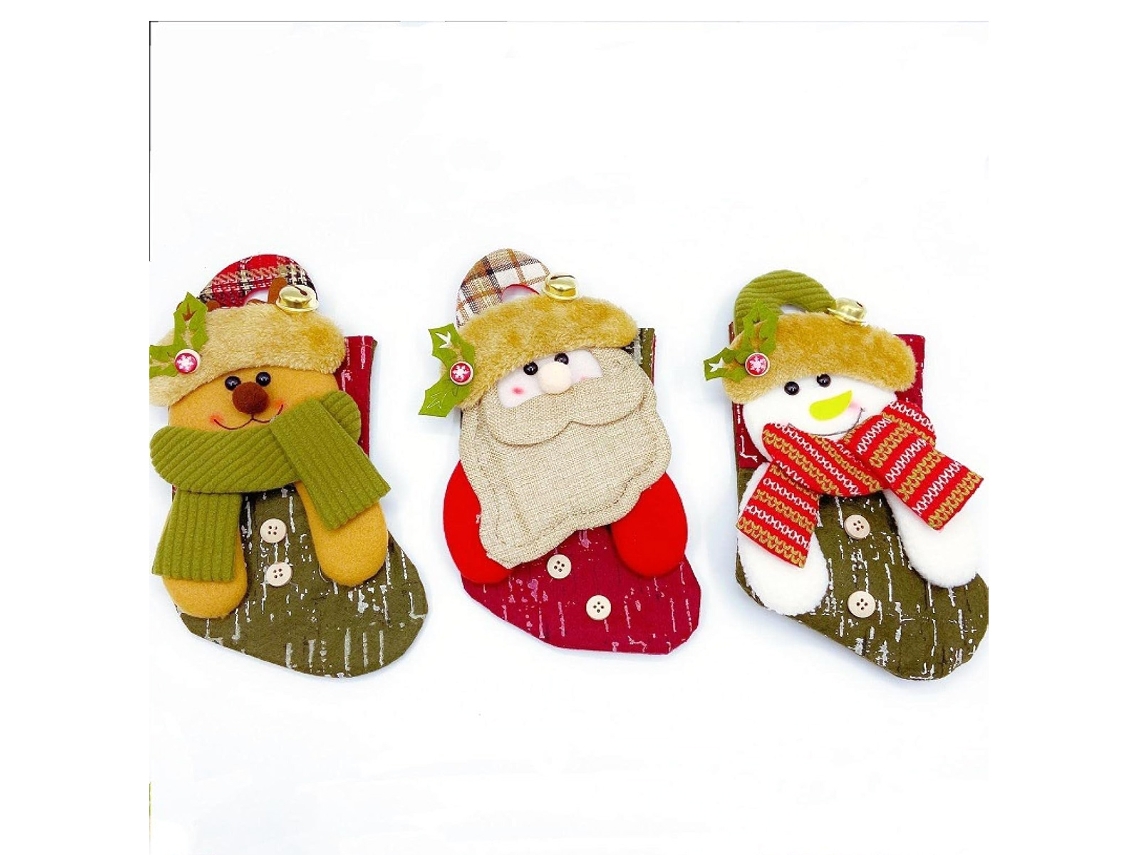 VVJIJILLY Meias De Natal Requintadas, Estilo Clássico De Natal, Material De Alta Qualidade, Design 3d, Ampla Abertura Superior Com Interior Espaçoso, Adequadas