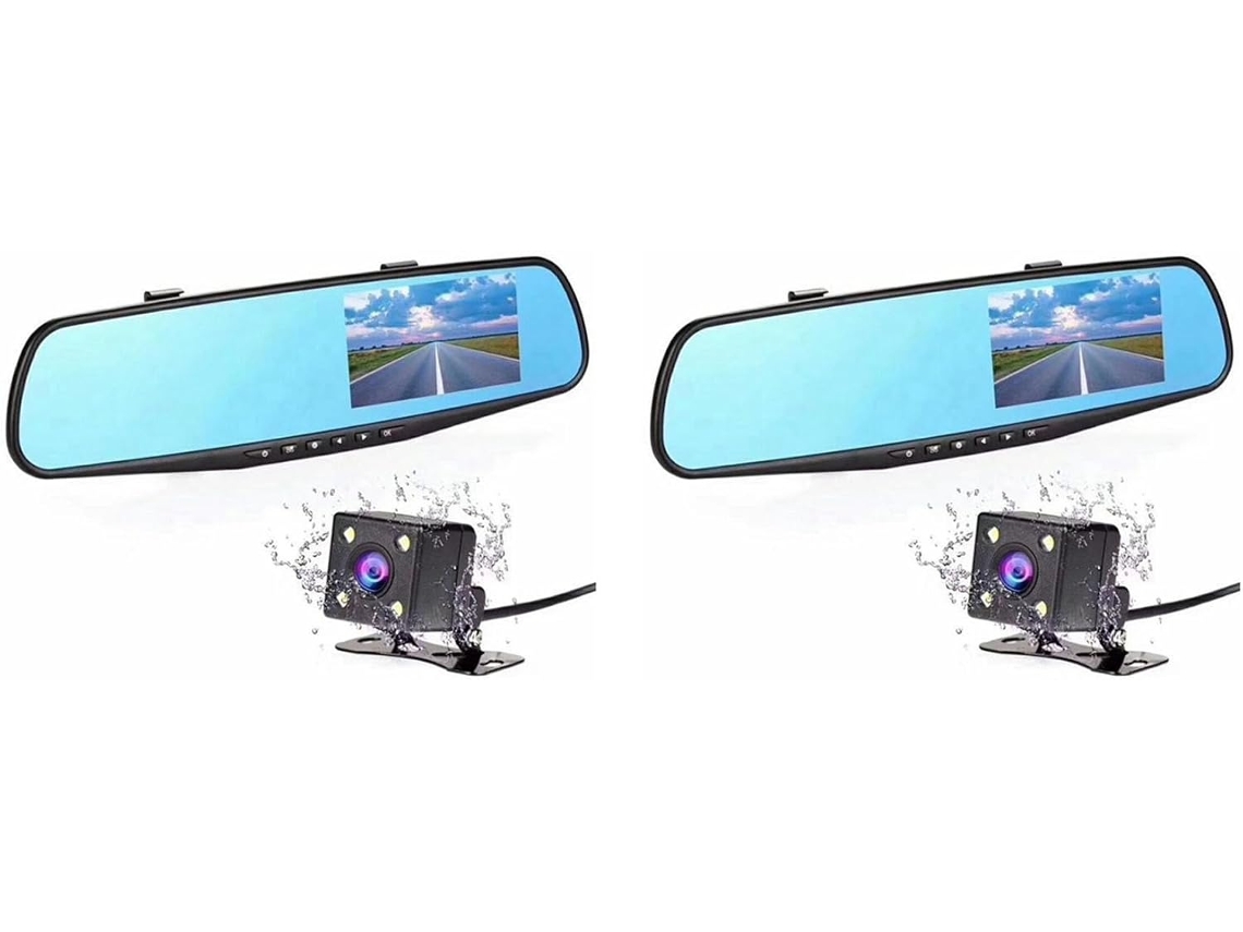 Paquete De 2 Cámaras De Salpicadero Para Coche De 4,3 Pulgadas Con Grabadora De Conducción Hd 1080p