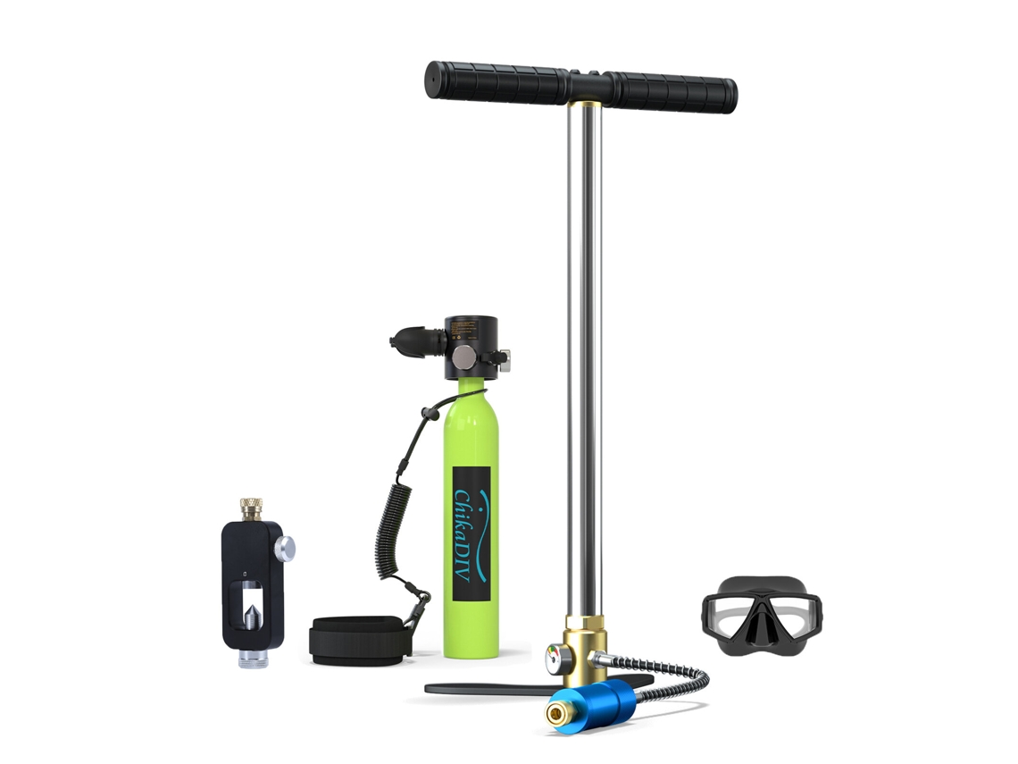 A-greenchikadiv Mini Cilindro Oxígeno Buceo 0.5l 5-7min Portátil Snorkel Rescate Emergencia