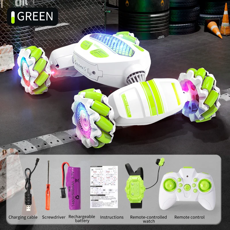 (verde) Coche Todoterreno De Carreras Todoterreno Con Control Remoto De 2,4 G, Con Detección De Gestos Y Giro Giratorio.