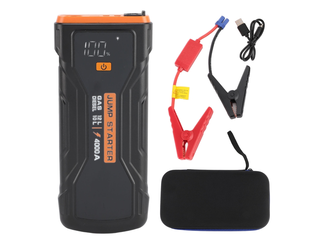 Batería portátil de arranque de emergencia 2000a 8000mah 12v con inflador de neumáticos y luz de emergencia para coche.