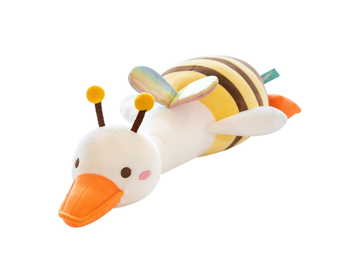 Dan26-muñeco De Peluche Pato Abeja Trapo De Abrazo Cúmplice Peludo Pato Abeja Peluche Cojín De Abrazo Tierno (27.6in, 0.7lb)