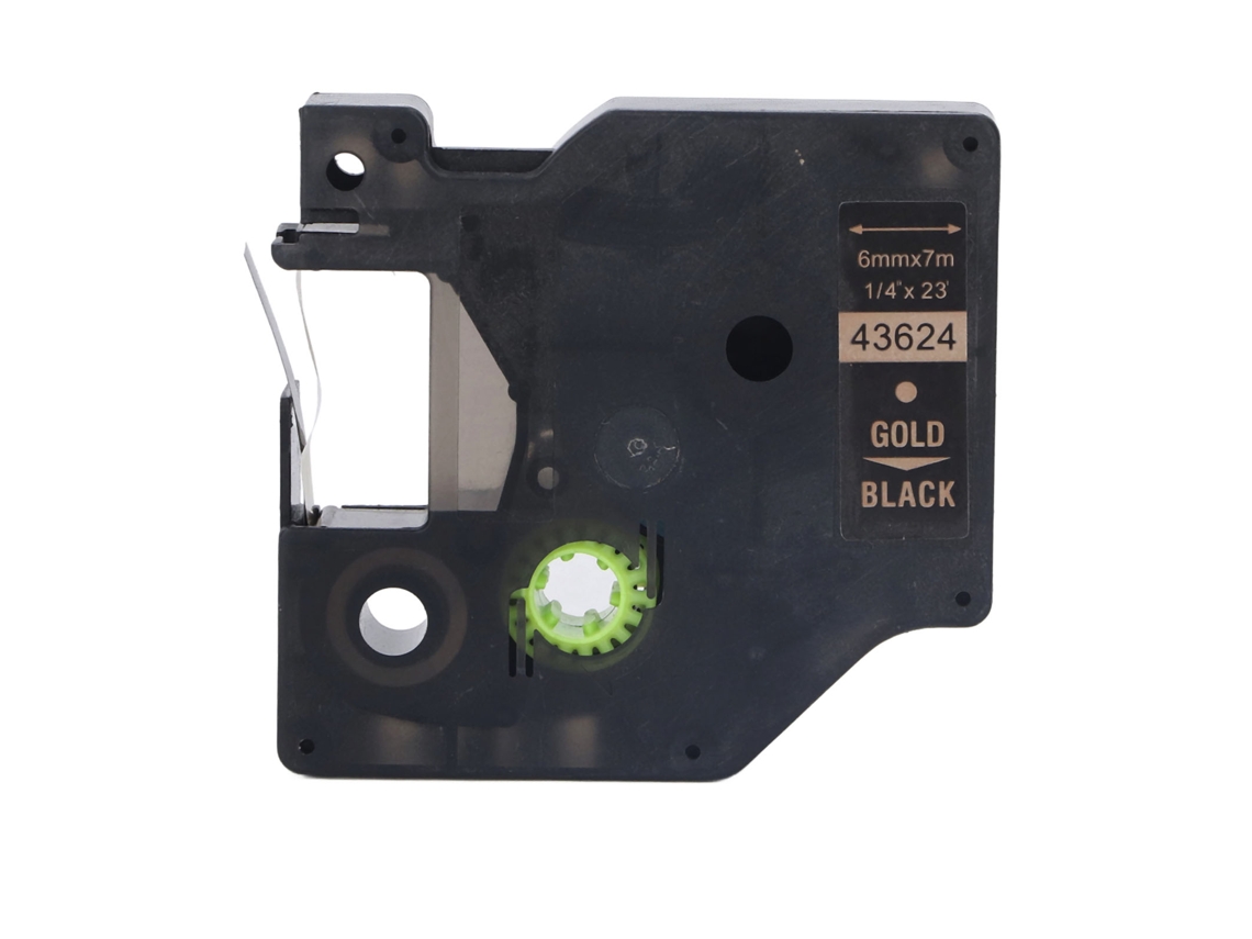 Cinta de etiquetado PET de 6 mm, resistente al agua y al aceite, dorada sobre negra, para LMPC 16596 LM150 LM450 LM350