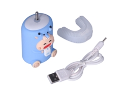 Cepillo de dientes eléctrico recargable para niños, forma de U, azul