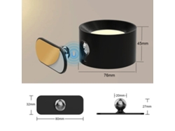 Rebe-lámpara De Pared Led Giratoria 360° Recargable Magnética Con 3 Temperaturas Y Brillos, Para Dormitorio Y Galería