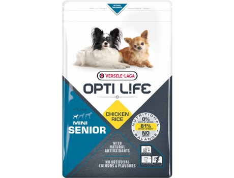 Pienso para Perros VERSELE-LAGA Opti Life (2.5Kg - Seco - Razas Pequeñas - Sénior - Sabor: Pollo)