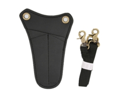 Estuche de cuero ligero para tijeras de peluquería, negro, completo para salón