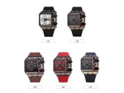 Reloj De Pulsera De Cuarzo De Lujo Para Hombre Oulm, Diseño Antiguo, Con Correa Cuadrada De Cuero.