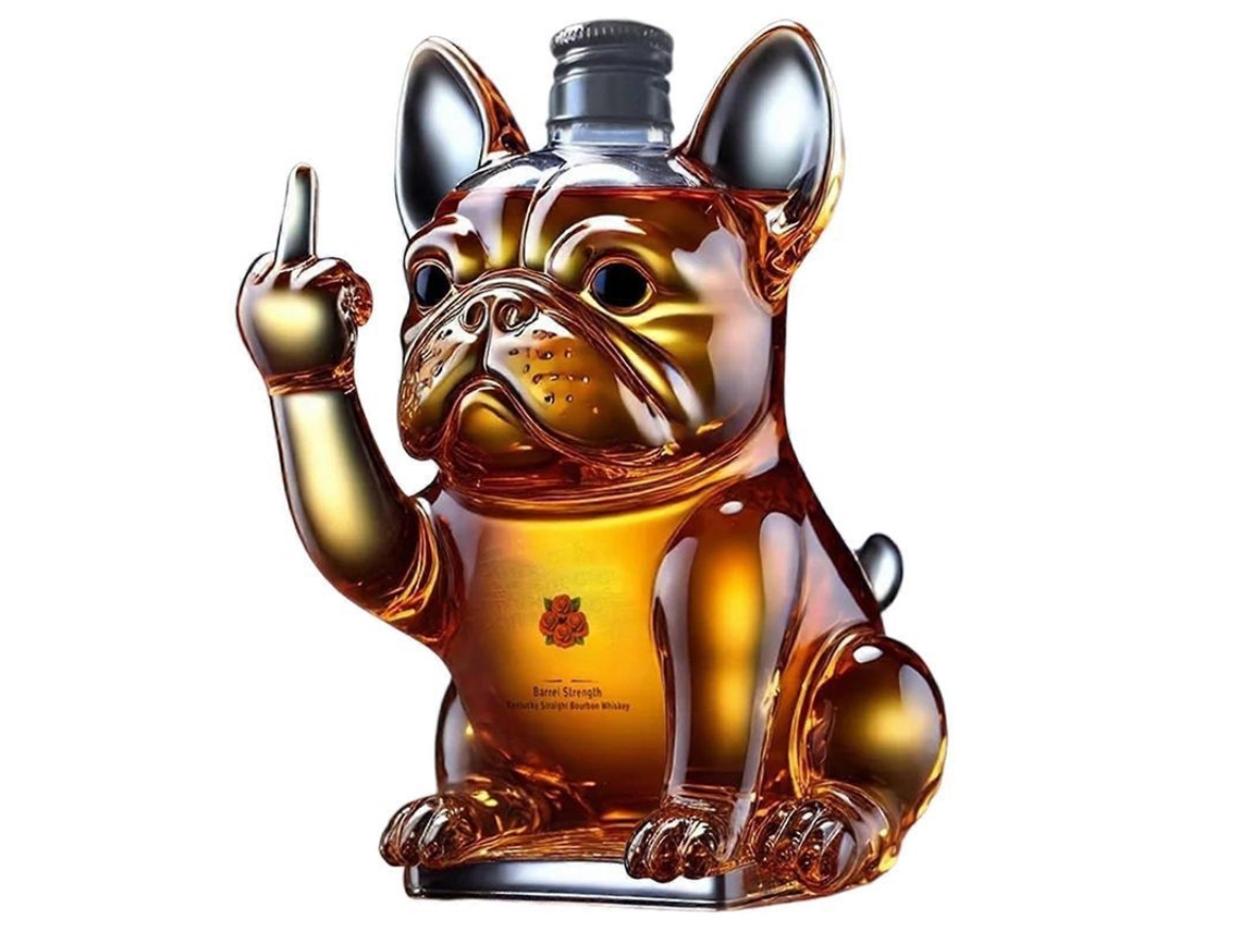 Divertida Jarra De Whisky Con Forma De Bulldog Francés: Un Dispensador De Bebidas Único Para El Bar De Casa Y Los Amantes Del Vino.