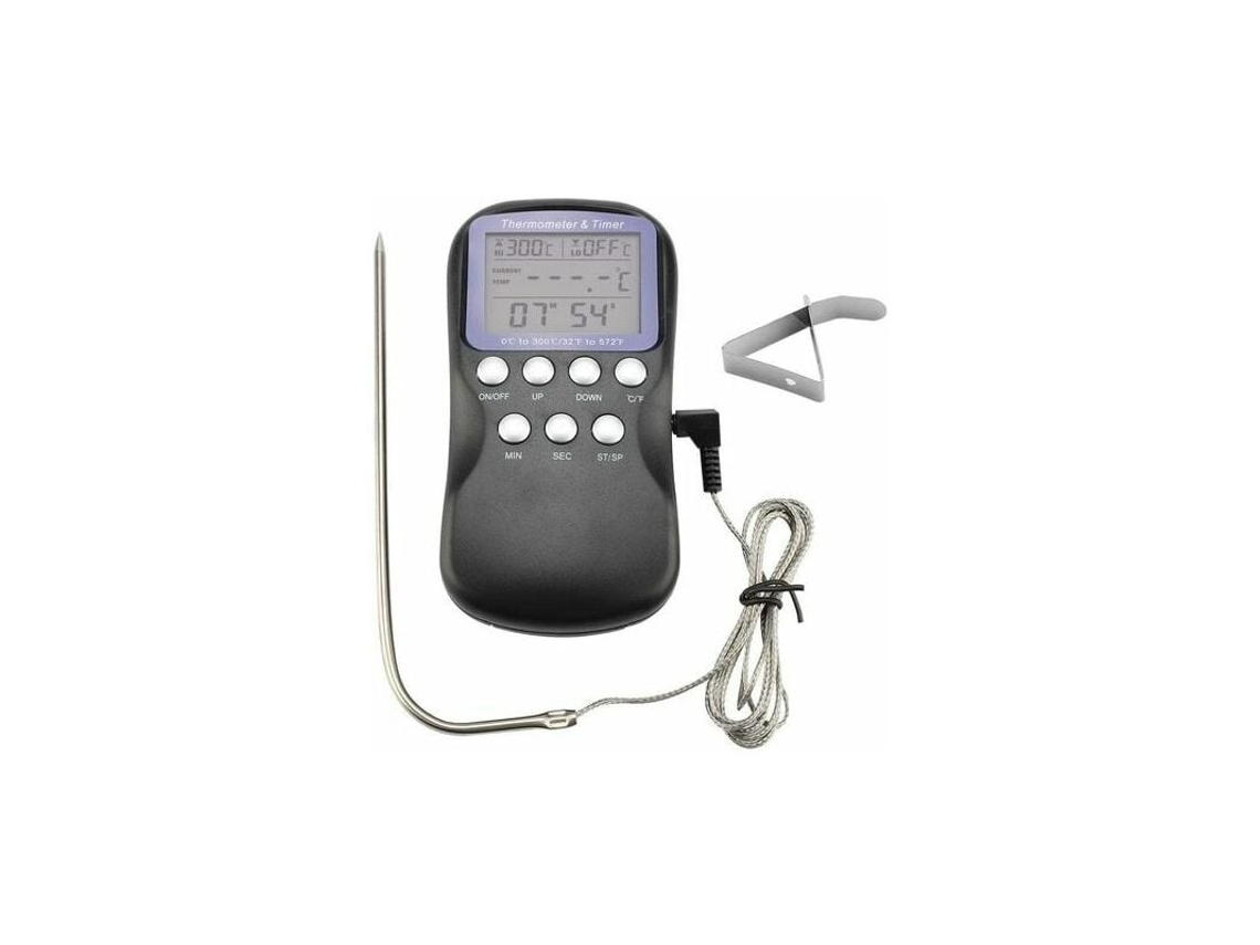 Termómetro digital con cable Truyuety para barbacoa, horno y carne, con pantalla LCD grande y sonda para cocina y barbacoa.