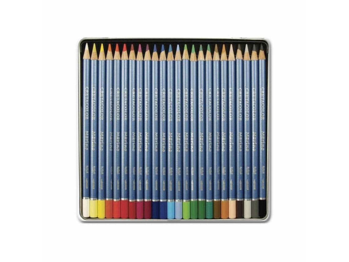 Set de 24 lápices de colores acuarelables - Caja metálica - Marino