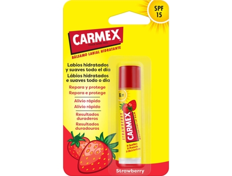 Bálsamo Labial CARMEX Fresa en Barra SPF 15 (4,25 g)