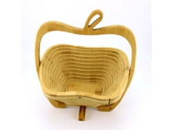 Canasta Portátil Plegable De Bambú Y Madera Para Frutas Y Verduras, Fácil De Plegar, Conveniente De Almacenar, Artículos Domésticos, Souvenirs De Atracciones Turísticas