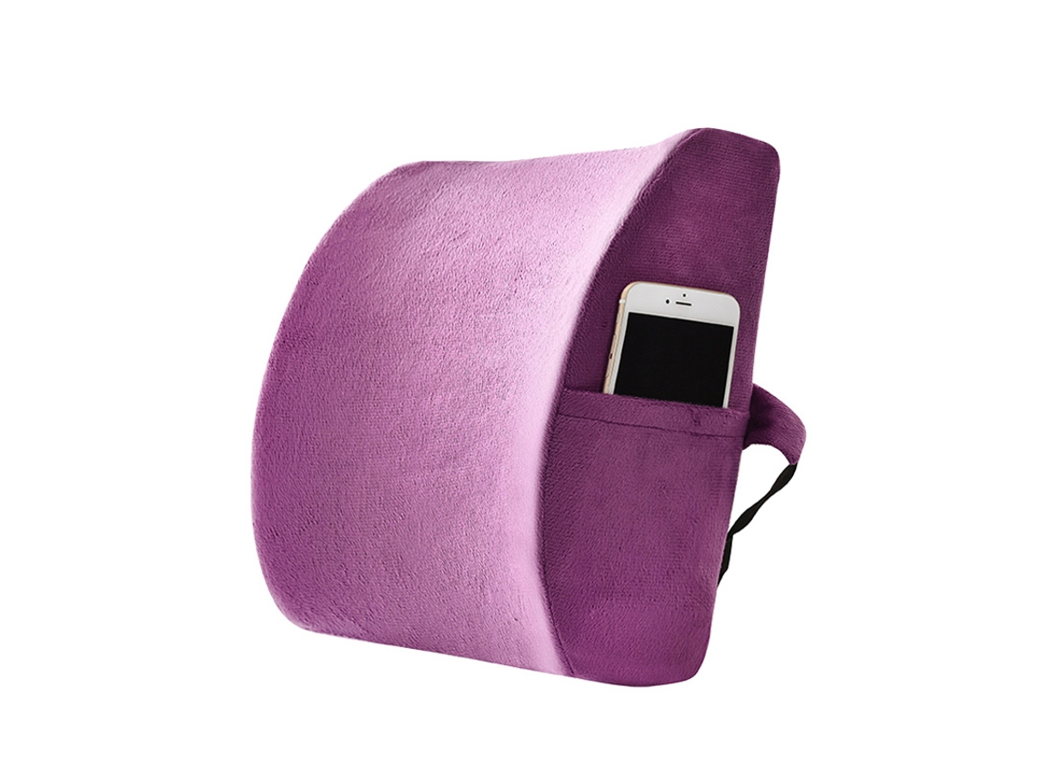 Almohada De Espuma Viscoelástica Para Soporte Lumbar, Para Silla De Oficina O Coche, Alivia El Dolor Lumbar, Morado Gertiz