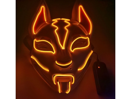 Halloween demon slayer topeng lampu led anime fox skeleton cosplay pesta rave dekorasi topeng mainan untuk anak-anak dewasa hadiah halloween