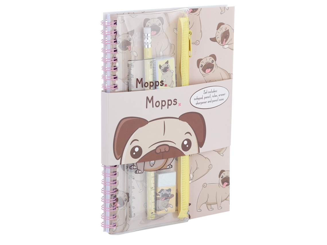 Set de Cuaderno y Papelería - Mopps Pug