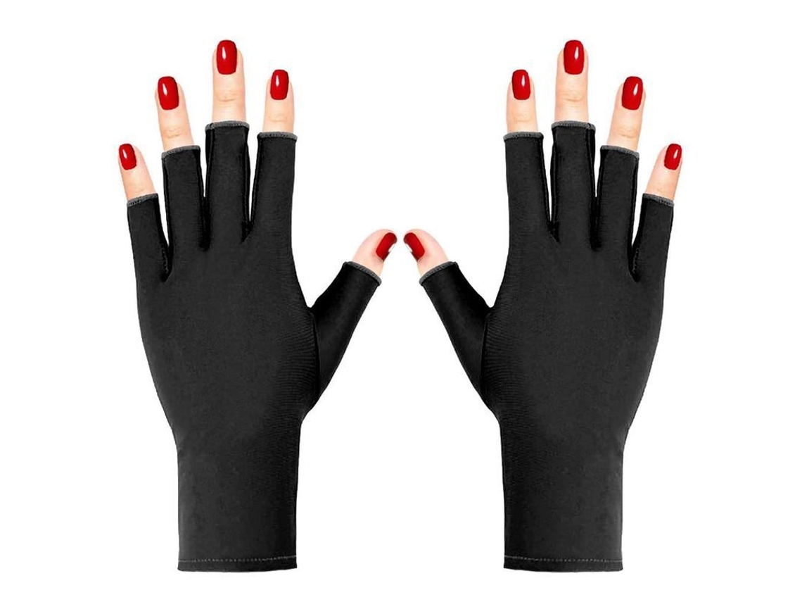 Guantes De Protección Uv Para Lámparas De Uñas De Gel, Guantes De Protección Solar Para Manicura Y Uso En Exteriores Con Malla Táctica.