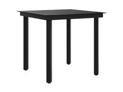 Maison Exclusive - Mesa De Comedor De Jardín Acero Y Vidrio Negra 80x80x74 Cm