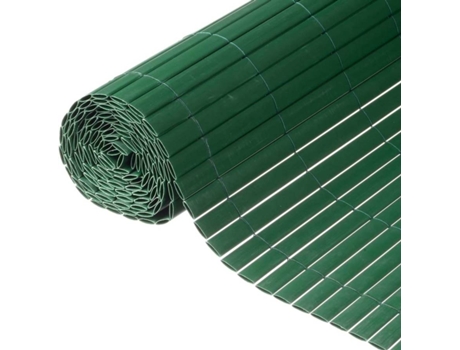Nature Valla cañizo de ocultación jardín doble cara PVC verde 1,5x3 m