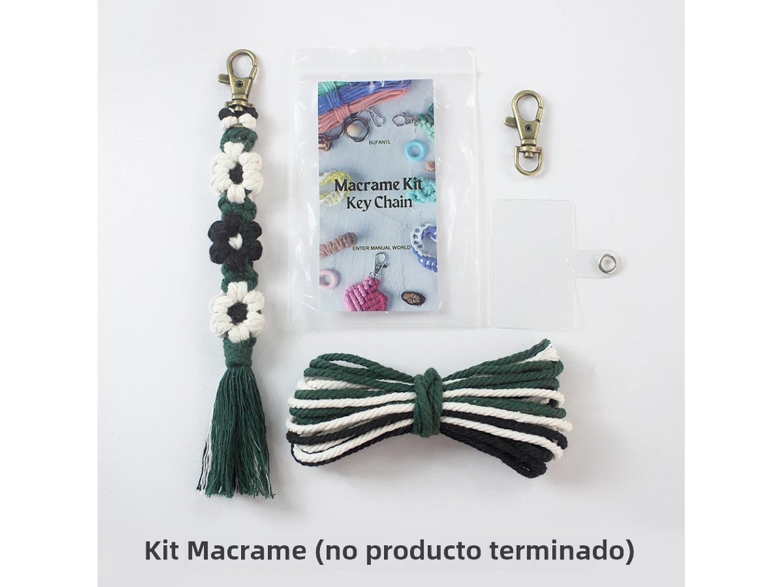 Handweaving Little Daisy Keychain Set, com Tutorial para Iniciantes, Diy Daisy Tassel Keychain Lanyard Pendant MDUG