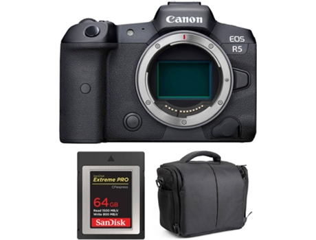 Kit Cámara CANON EOS R5 + SanDisk 64 GB + Bolsa (Full-Frame)