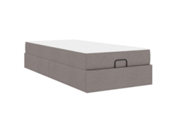 Maison Exclusive - Estructura De Cama Con Colchón Con Colchón 2 Pcs Taupé Tela