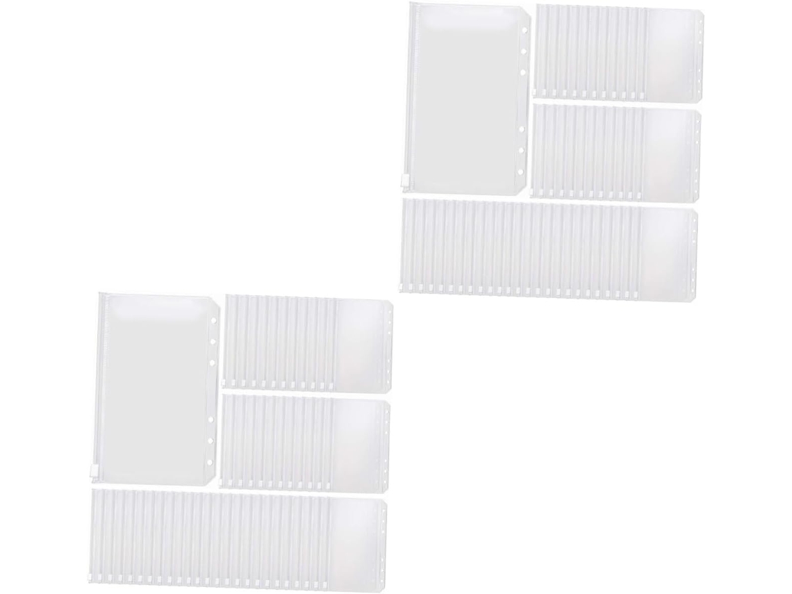 100 bolsas organizadoras reutilizables de PVC con cremallera para oficina y estudio (50 unidades x 2).