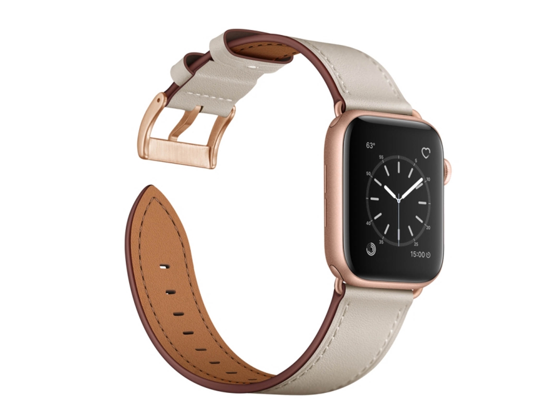 Correa Apple Watch 41mm / 40mm y 38mm Cuero auténtico Beige AVIZAR