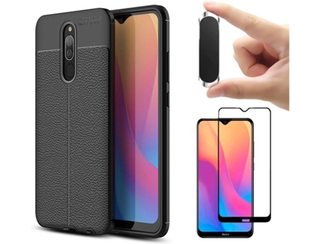 Carcasa, Protector y Soporte Xiaomi Redmi 8 Rugged Leather Negro