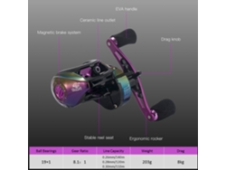 2026rebe-carrete De Pesca Baitcasting Ultra Ligero 8.1:1 Colorful 19+1 Piezas Metal Aluminio Para Agua Salada Y Carpa