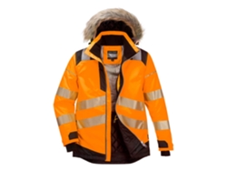 Parka de invierno de alta visibilidad Portwest Pw3 / Amarillo Negro / L
