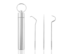 Palillos dentales de acero 304 con estuche Kofihety