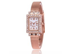 Reloj De Pulsera Zhoulianfa Para Mujer Con Correa De Malla Y Esfera Cuadrada Con Diamantes De Imitación.