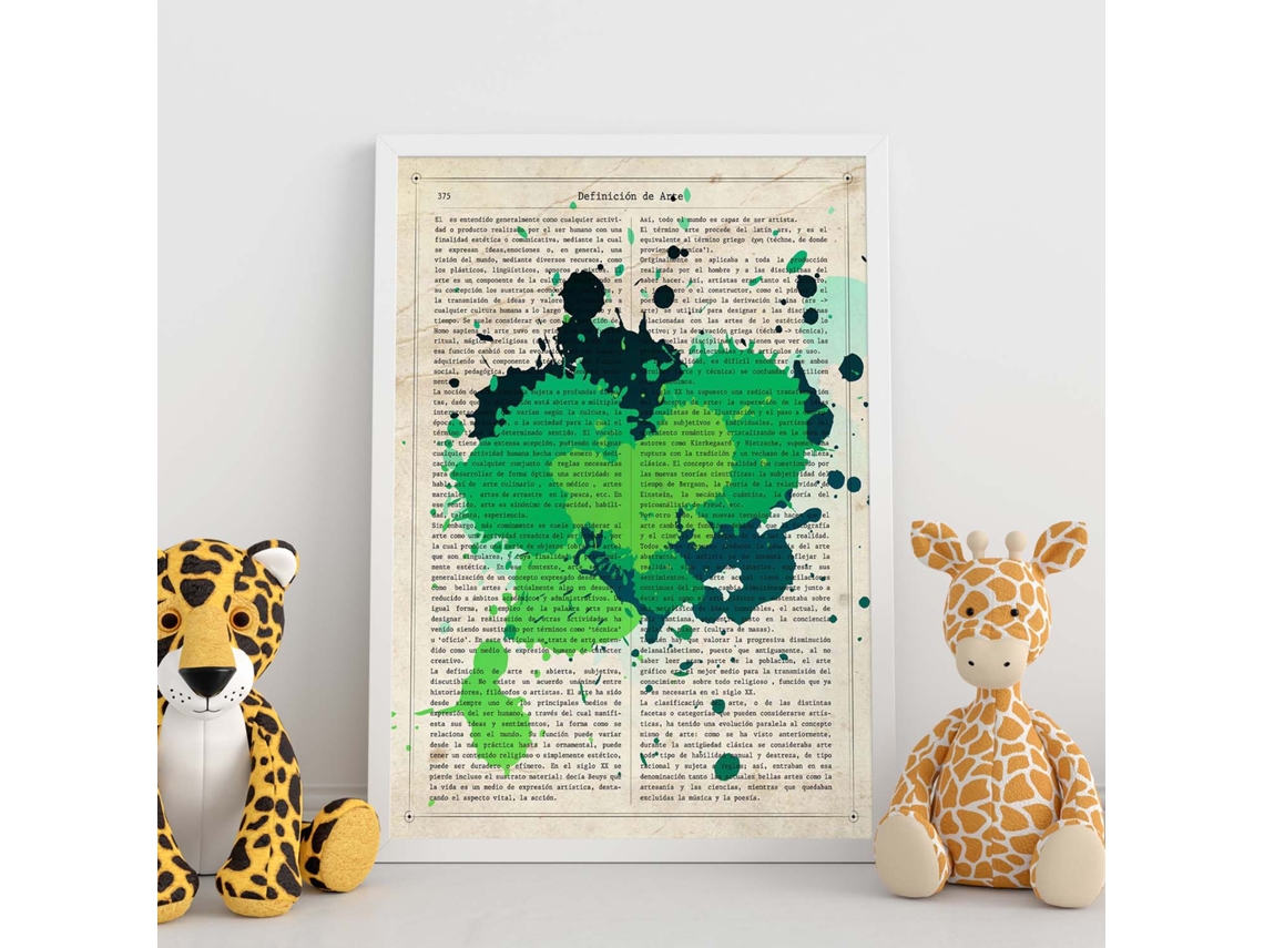 Póster NACNIC de Manchas de Colores. de Verdes. Cuadros con Diseños Coloridos de Explosión de Color.