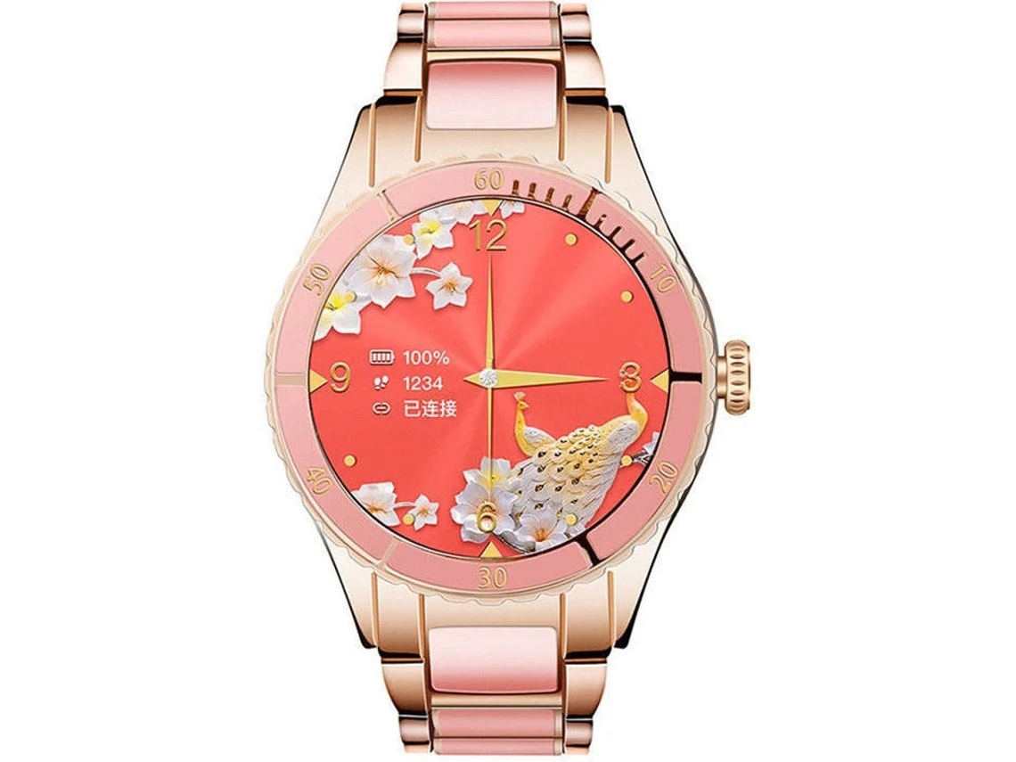Reloj inteligente Z73, clásico, elegante, con pantalla dual de 1.09 pulgadas, para mujer, ideal para uso diario (dorado)