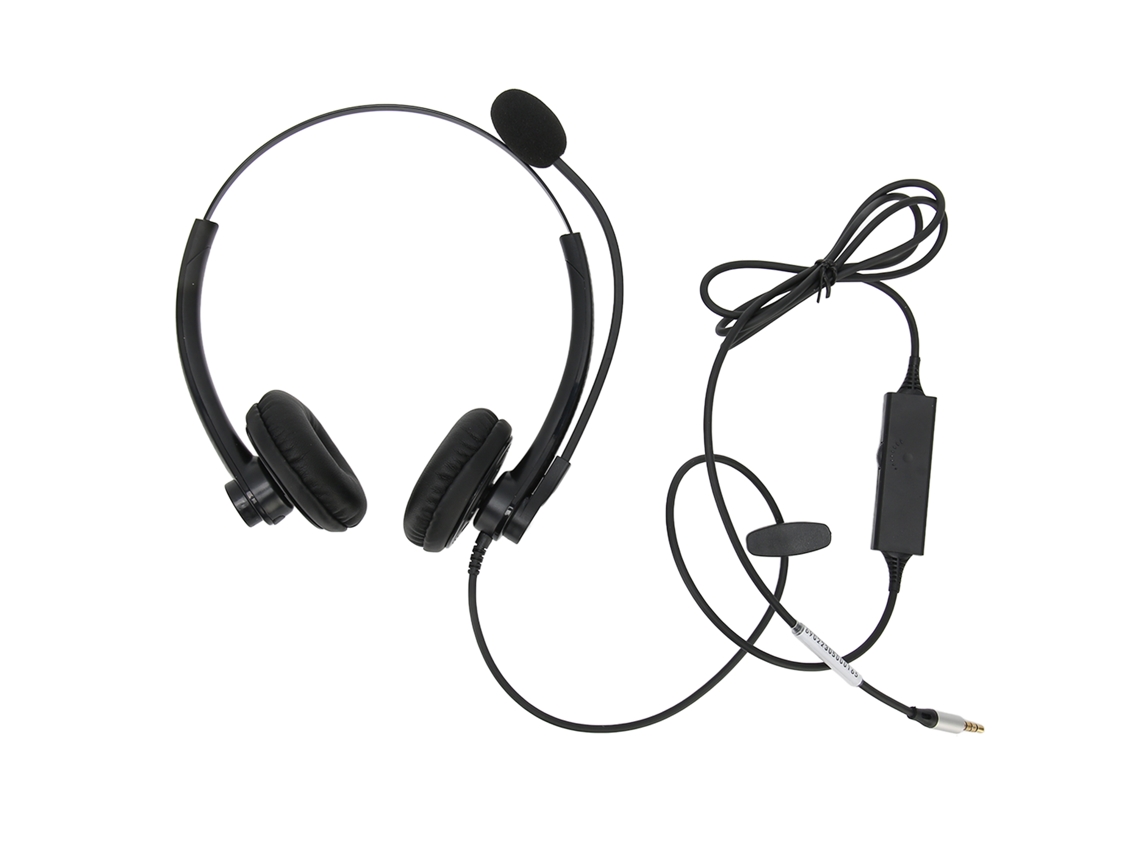 Fone De Ouvido Com Fio Binaural Para Telefone Com Microfone Redução De Ruído Atendimento Ao Cliente Plug 3.5mm