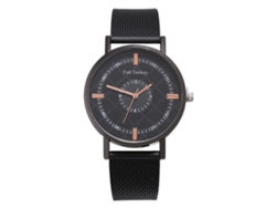 Reloj De Pulsera Informal Para Hombre Con Correa De Malla Y Esfera Redonda, Cuarzo, Oro Negro.