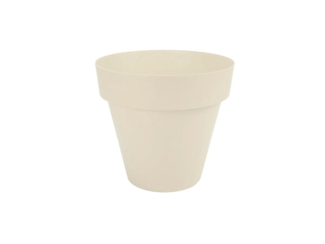PLASTIKEN TES - Maceta Redonda Clásica Diámetro 22 cm Capacidad 45L Ecru