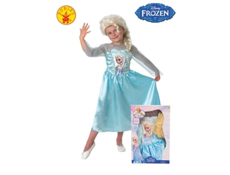 Disfraz de Niña RUBIES Elsa Con Peluca En Caja (Tam.: 123-140 CM)
