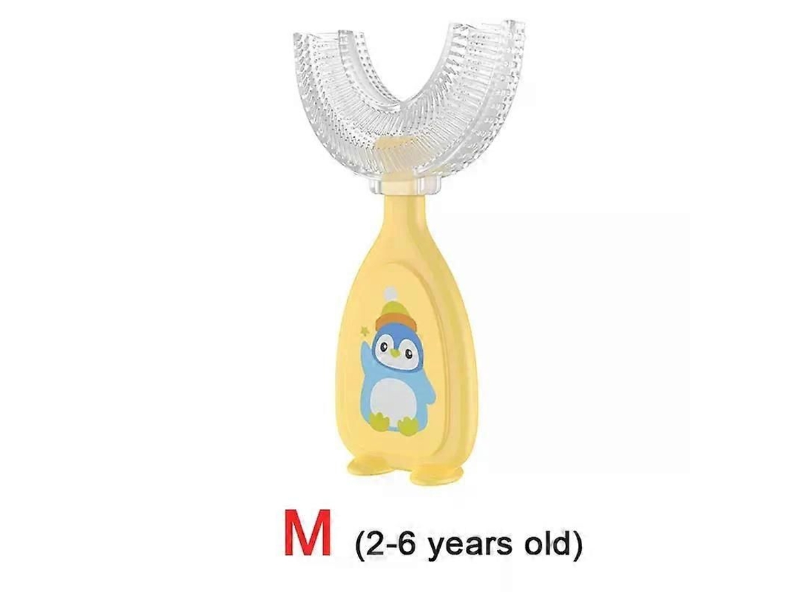 Cepillo de dientes infantil en forma de U con rotación de 360 ​​grados, mordedor para bebés y niños pequeños, higiene bucal de silicona. GOKOCO