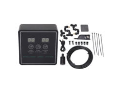 Sistema inteligente de nebulización para reptiles con humidificador automático, boquillas ajustables de 360°, ideal para terrarios.