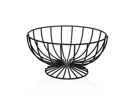 Frutero VERSA Negro Metal Cerámica Acero 26x11x26 cm